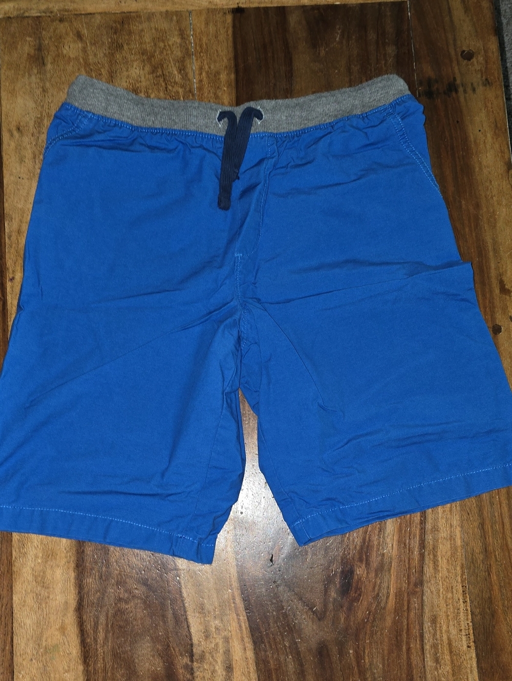 Carter's Bright Blue Drawstring Shorts with Gray Waistband